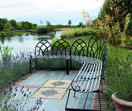 metal corner bench